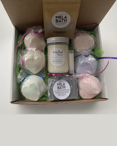 Assorted Bath bomb Box with Lucky Duck Candle