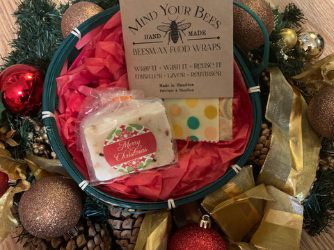 Bees Wax Wrap and Shea Butter Soap Gift Basket