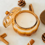 The Scented Market Orange Glass Pumpkin Soy Candle – Pumpkin Spice Cake